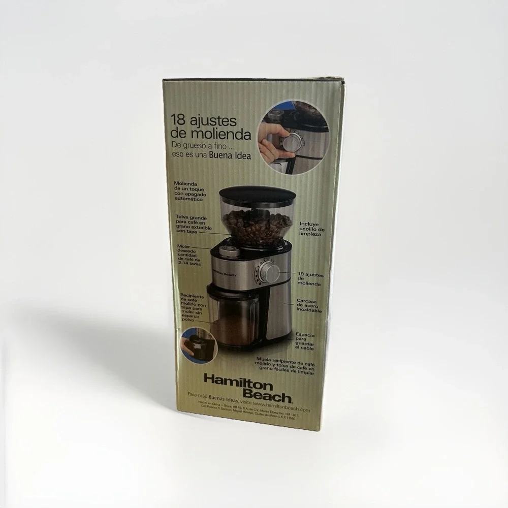 NEW Hamilton Beach 80385 Electric Burr Coffee Grinder 18 Settings 2-14 Cup